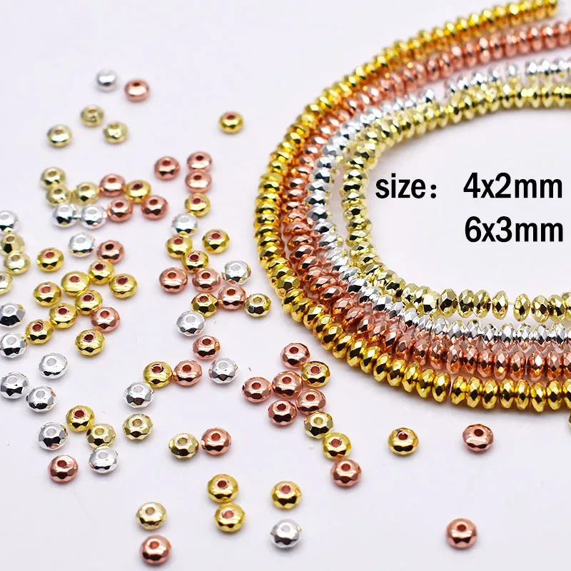 Handmade Black Hematite Stone Flat Spacer Beads