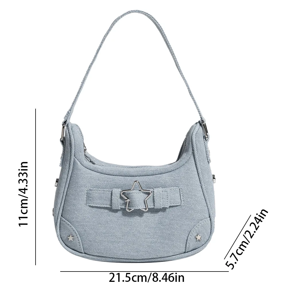 Y2K Vintage Shoulder Bags Korean Luxury Cute White Star