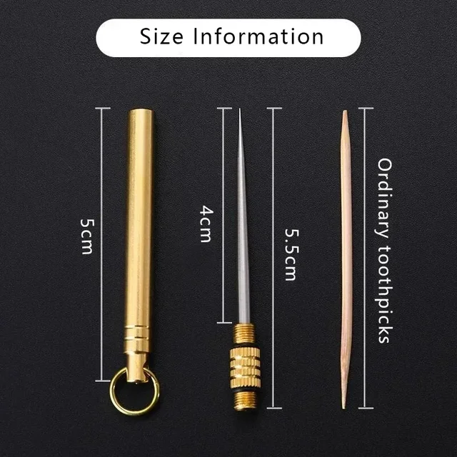 Titanium Outdoor EDC Portable Multi-Purpose Toothpick Bottle Fruit Fork Camping Tool Toothpick Tube Is More Durable Than Floss 3