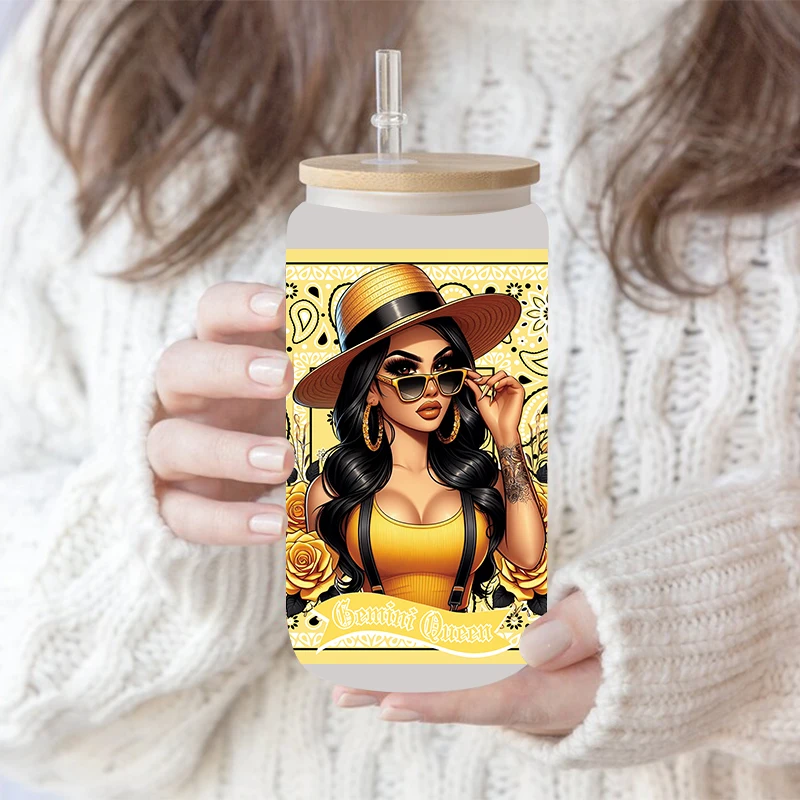 UV DTF Transfer Sticker Little Girl For The 16oz Libbey Glasses Wraps Bottles Cup Can DIY Waterproof Decals D18419