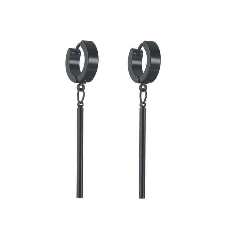 Hoop Earrings 1 Pair Punk Multiple Styles Stainless Steel Stud Hoop Earrings For Men Women Gothic Street Pop Hip Hop Ear Jewelry hoop earrings