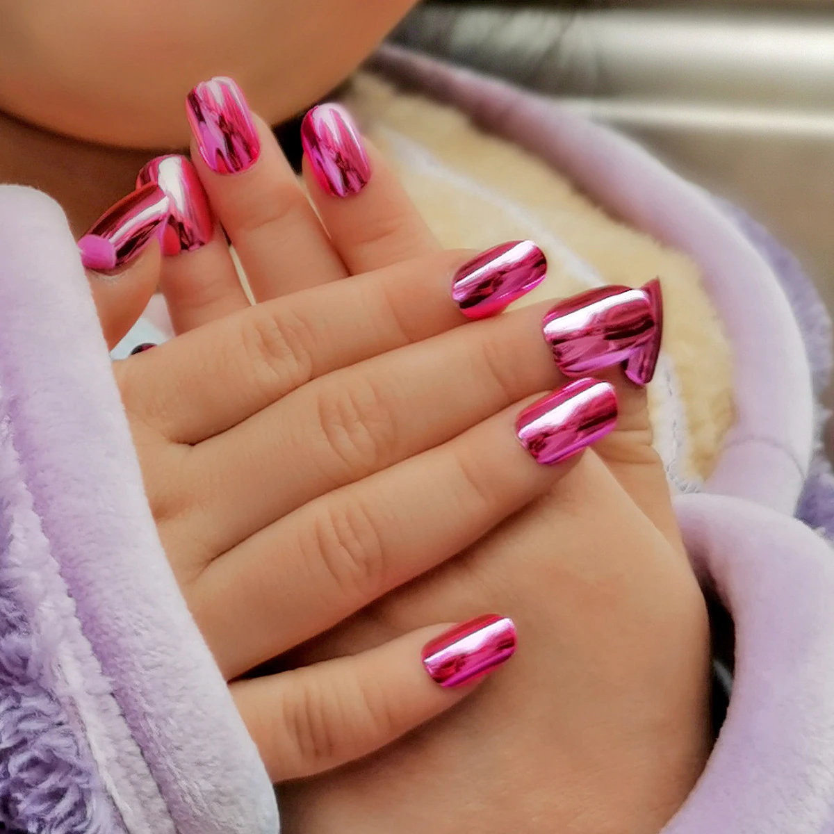 Glitter Press On Nails For Kids Diy Manicure Set False Nails_voghion.com