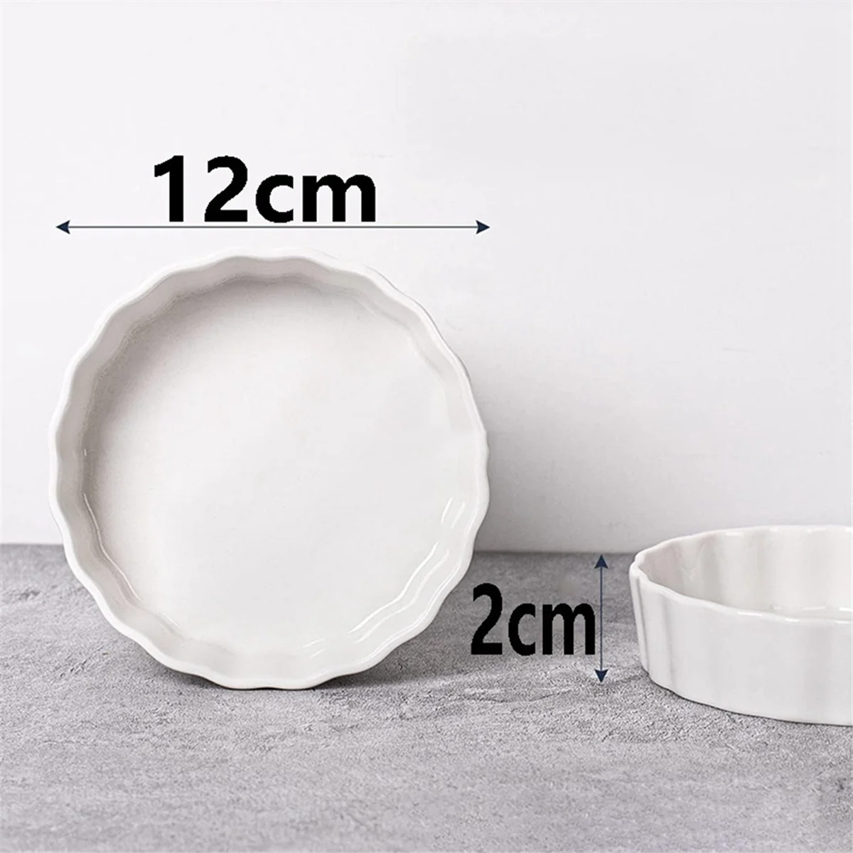 Creme Brulee Ramekins Round Fluted Quiche Dishes Tart Pan Oven Safe Ramekins for Baking Souffle 6 Pack 5 Oz