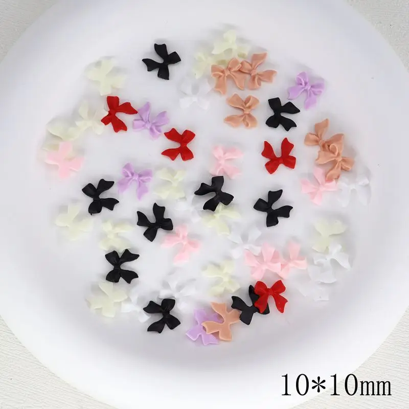 100PCS Hot Selling Ribbon Resin Bow 3D Mixed Outfit Beautiful Girl Nails DIY Accessories Nail Accessories Wholesale 5