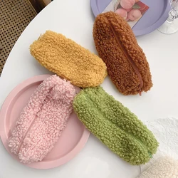 Creative Kawaii Plush Soft Fluffy Pencil Bag Plush Pencil Case With Lovely Soft Colors Cute Stationery School Supplies Gift