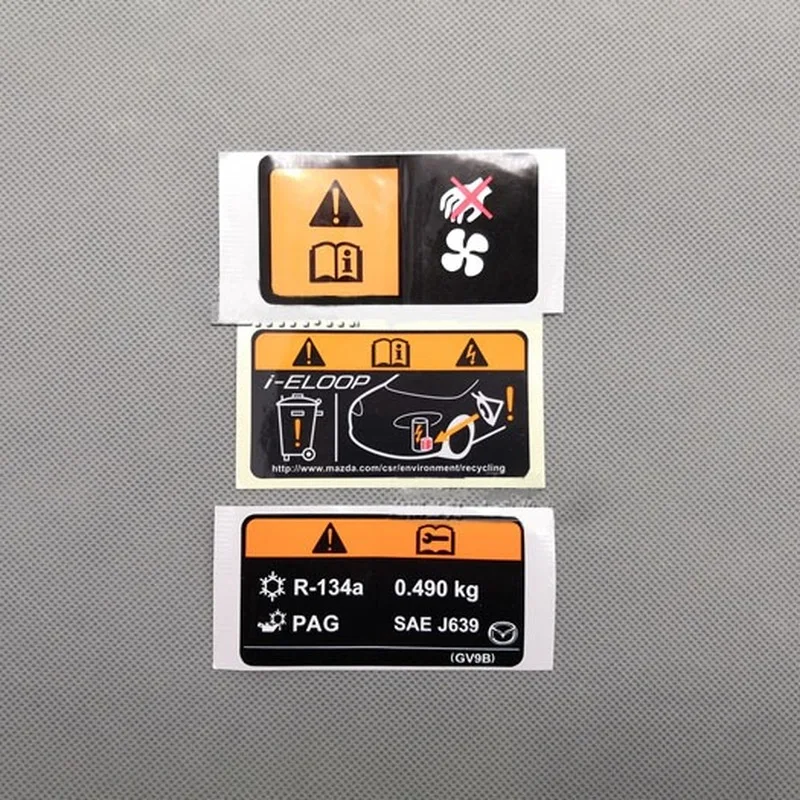 

For Mazda 3 Axela CX-4 CX-5 Atenz Water Tank Frame Sticker Warning Sign 6.9*3.7CM