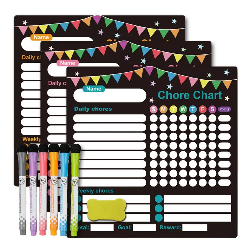 Kids Magnetic Whiteboard 3-piece Magnetic Whiteboard Set with Pen Eraser Rubber Magnet Backing Stain-resistant for Kids for Home