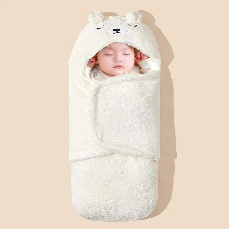 Newborn Baby Quilt Autumn Winter Style Cartoon Single Room Package Wrapped Quilt Cover Animal Pattern Pure Color Velvet Material