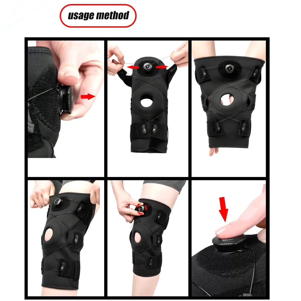 Hinged Knee Brace for Meniscus Tear Adjustable Support for Knee Pain with Hinges & Built-in Side Stabilizers Running 1Pcs knee support