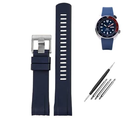 Durable Fluorine Rubber Silicone Watch Strap - 20mm/22mm - 22mm (Blue  A)