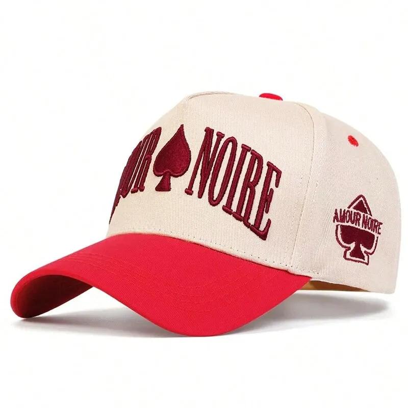 Baseball Cap Snapback Cap Outdoor Sun Hat Unisex AMOUR NOIRE Spades Embroidery Baseball Caps Spring and Autumn Outdoor Adjustable Casual Hats Sunscreen Hat
