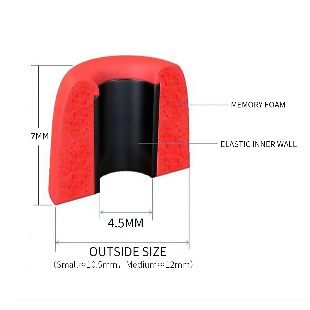 6Pcs Memory Form Ear Tips for Xiaomi Hybird Pro HD Earphone Tips In-Ear HiFi Noise Canceling Headset Eartips 4-5mm