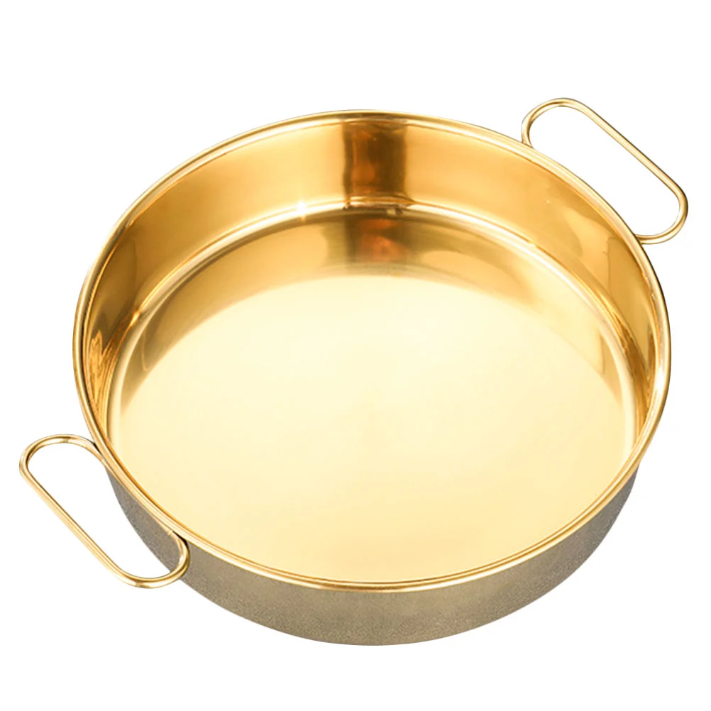 

Cold Noodle Tray Pan Stainless Steel Pan Double Handle Steaming Dish Home Kitchen Plate Dish