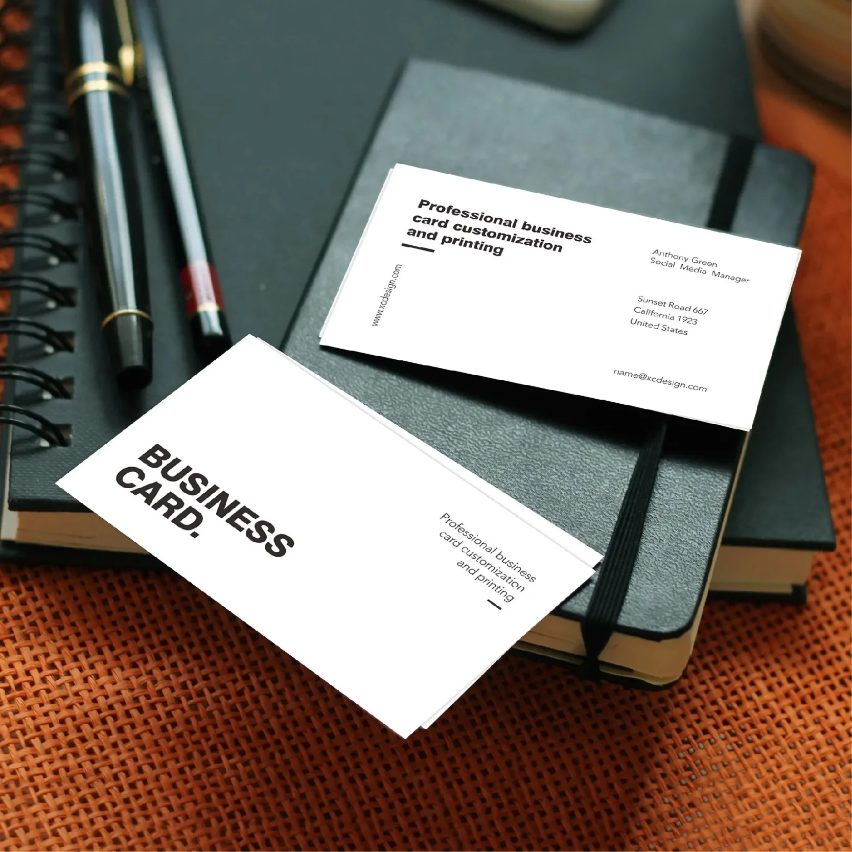 100 PCS Business Card Text Full Color Double Sided Personalized Printing Thank You Card Free DESIGN Id