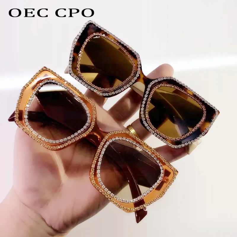Square Diamonds Sunglasses Women 2023 Fashion Rhinestone Sun Glasses Men Outdoor Shades Punk Eyewear Female UV400_voghion.com