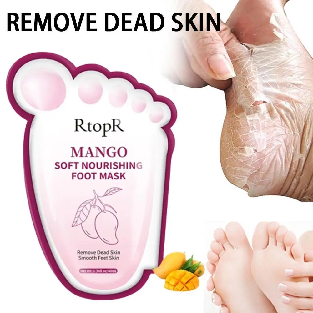 Exfoliating Foot Masks Pedicure Socks for Removing Dead Skin and Whitening Heels. Foot Care Peel Mask for Softer, Smoother Fee