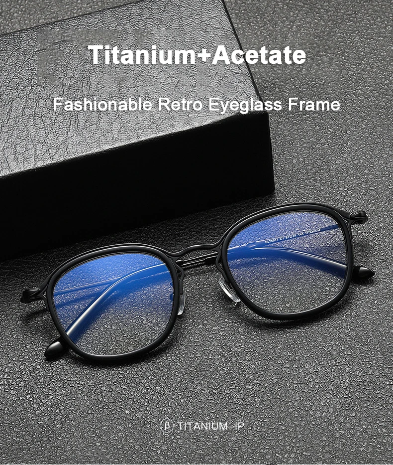 Italienische Marke, gleiches Design, Titanrahmen, Acetat-Ring, leichte Brille, Luxus-Männer und Frauen, große Namensbrille, handgefertigte Brillen – Detail 1