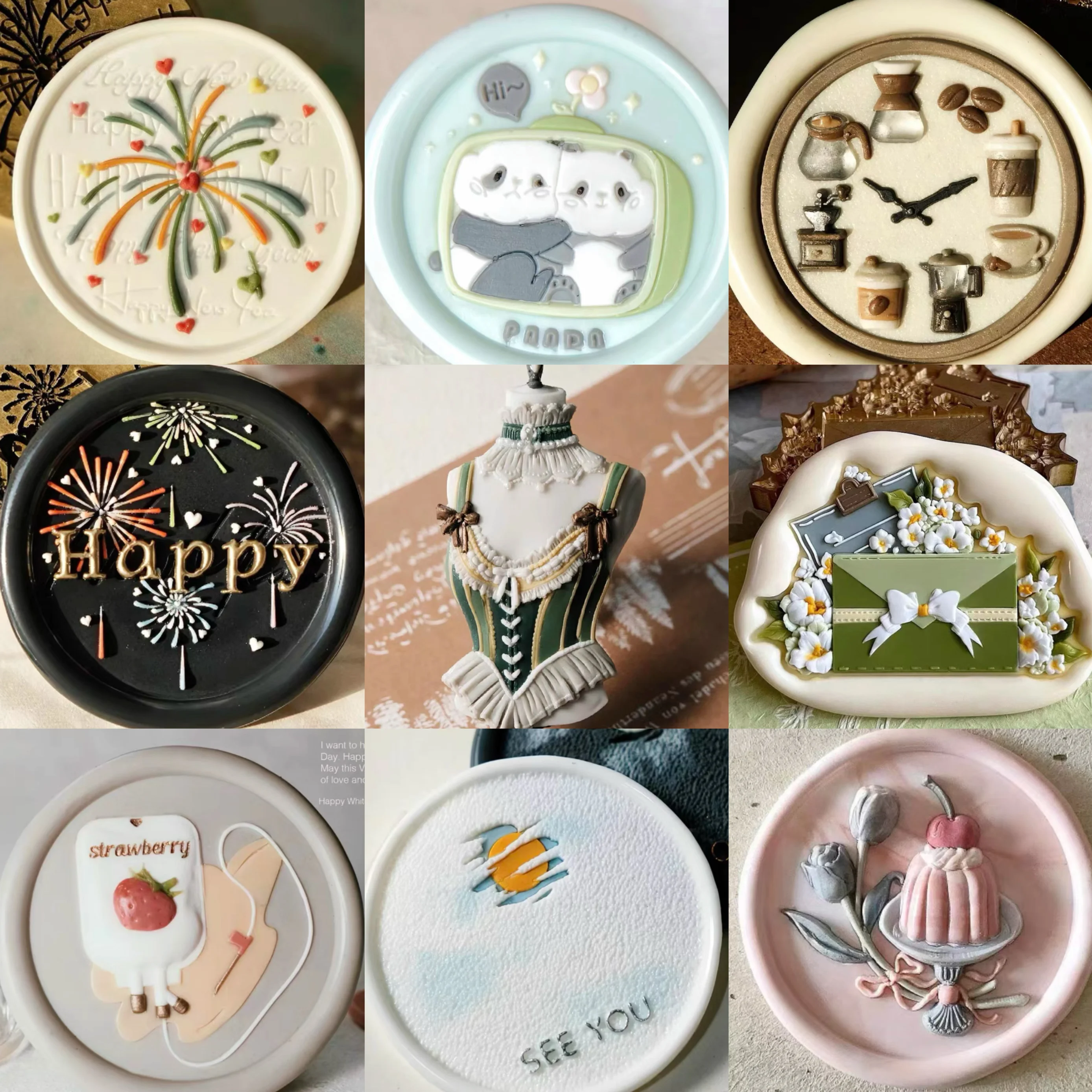 Fine Carving Fire Seal Stamp Multi-Layer Relief Copper Head Brass DIY Cute Handmade Invitation Envelope Cheap Teaching Stamp