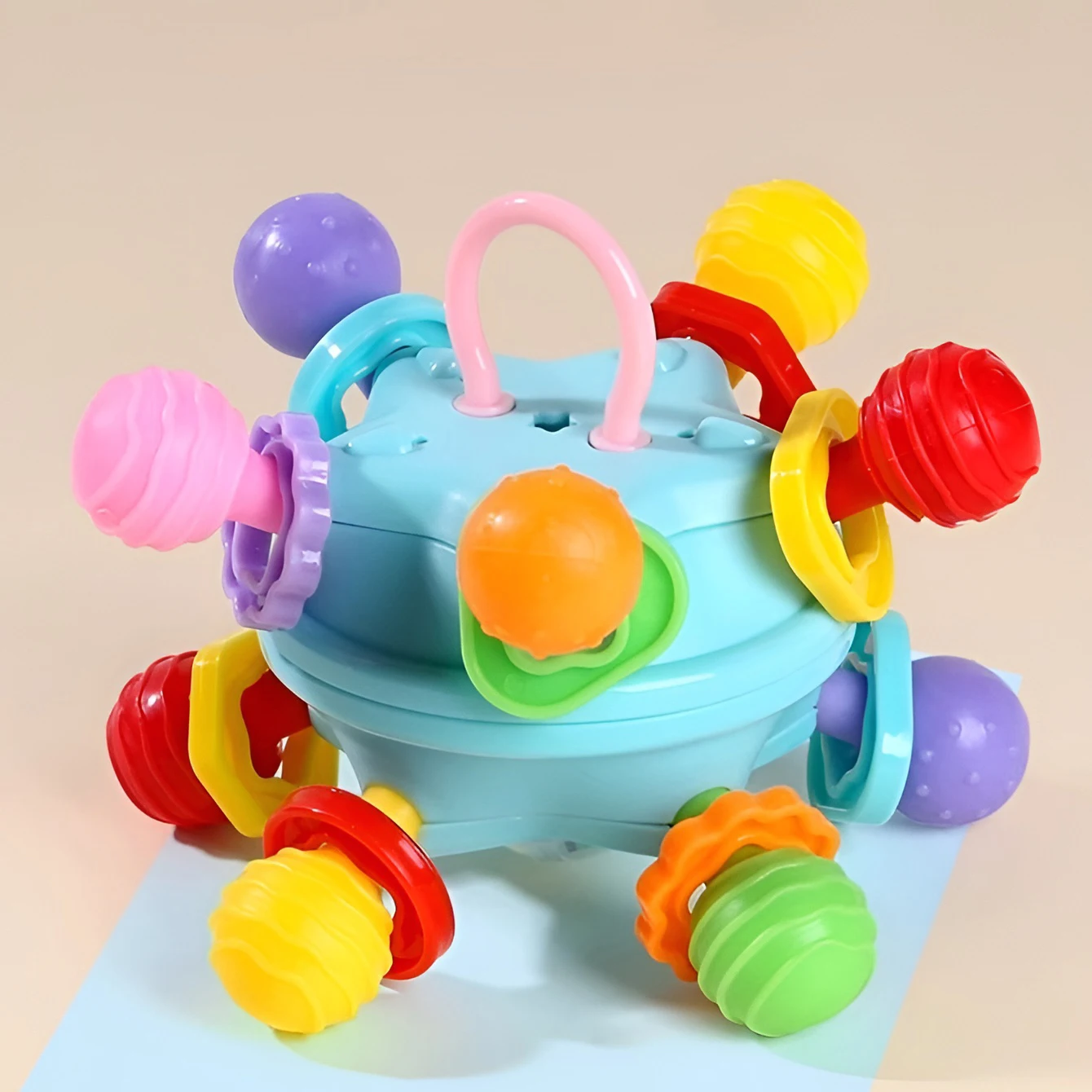 Star Grip Ball Rattle Tooth Glue Toy Can Rotate Pronunciation ball rattle toy