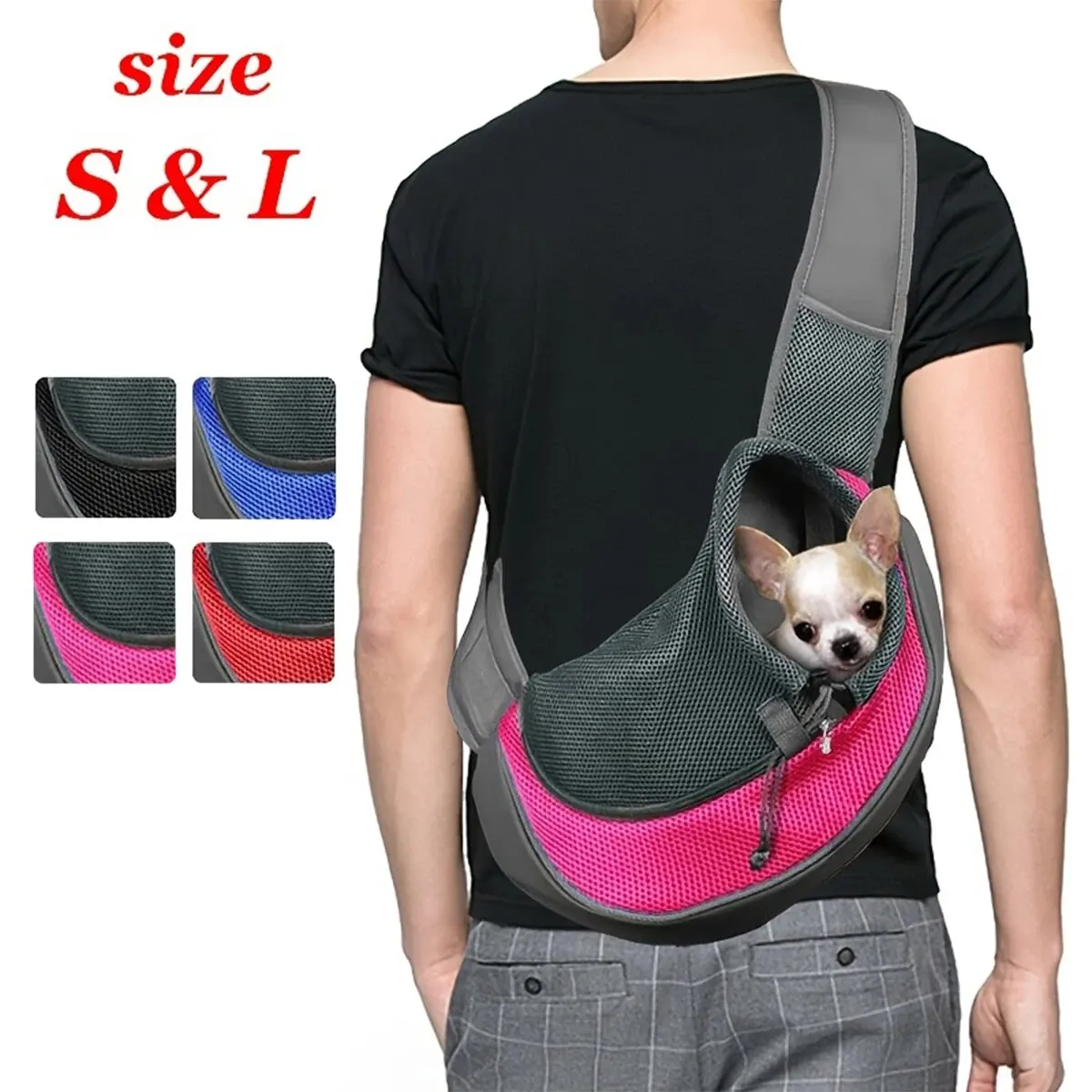 Pet Carrier Bag Pet Carrying Bag Pet Backpack 1 PCs Pet Bag Cat Dog Travel Portable Cross-body Shoulder Bag Breathable Mesh Pet Backpack
