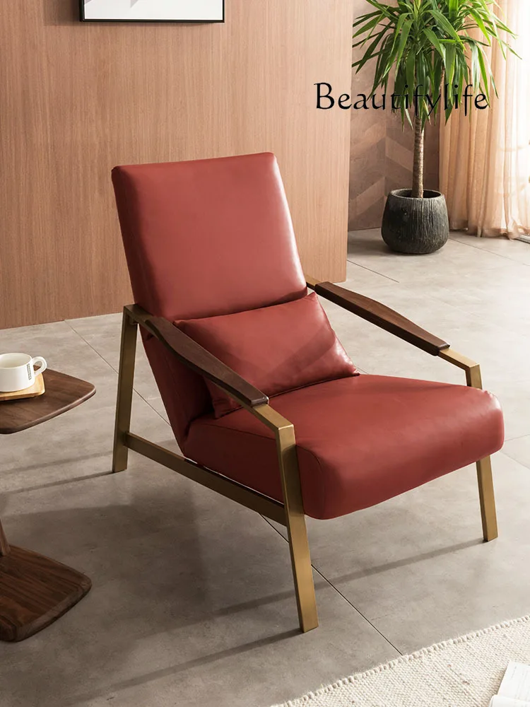 

Modern Minimalist Retro Leisure Chair North America Black Walnut Nordic Solid Wood Single-Seat Sofa Chair