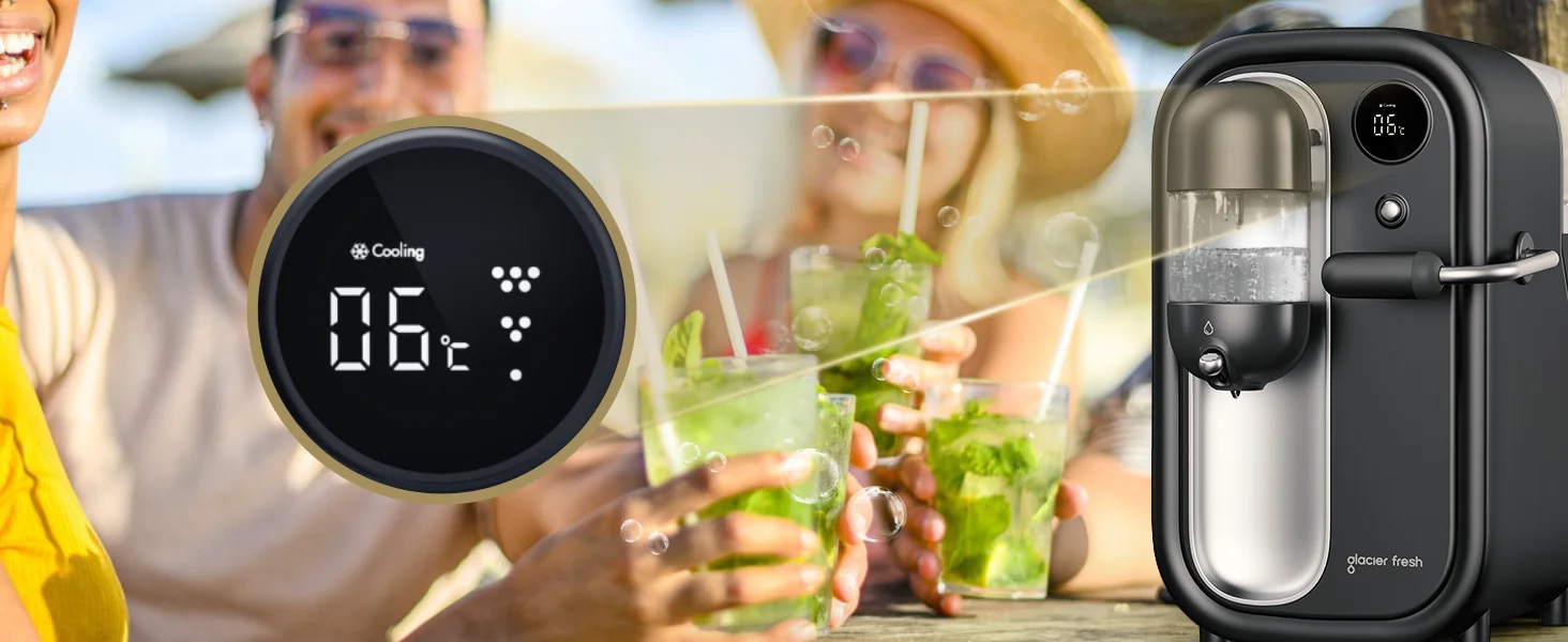 Description Picture 4 of itemFRESH Newest Cold Soda Maker,Electric Carbonated Water Machine,North America's First Sparkling Water Machine with Refrigeration,