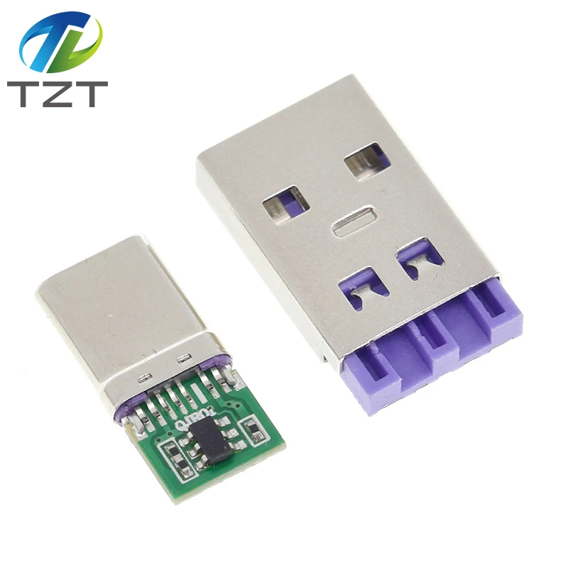 DIYTZT PD Schnellladung Typ-C USB 65W 5A Stecker Schweißen mit 5Pin PCB + Typ A Stecker 5Pin USB DIY OTG Datenladung DIY KIT – Detail 6