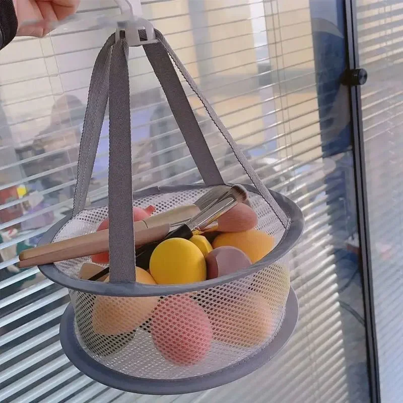 Drying Clothes Drying Bag Mesh Pocket Anti Deformation Mesh Basket Makeup Brush Storage Powder Puff Household Use Air Drying