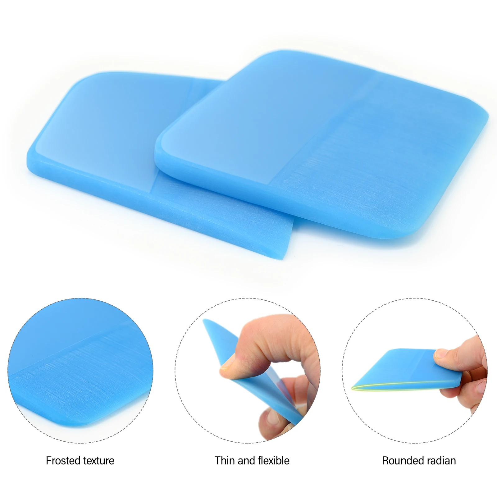 FOSHIO Round Edge TPU PPF Scraper With Gift Box Car Window Tint Rubber Squeegee Carbon Vinyl Wrap Protective Film Install Tools