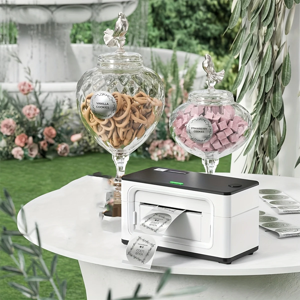 [Thermal Labels] 500pcs 2x2 Inch Silver/Transparet/Flash Dot Direct Thermal Labels - Paper Material, Multi-Purpose Printer