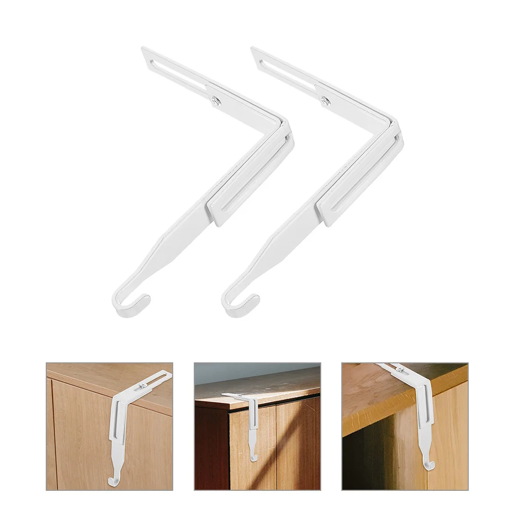 

Over Cabinet Metal Hangers Adjustable Over Door Hook Drawer Office Table Key Bag Storage Hook For Kitchen Accessories