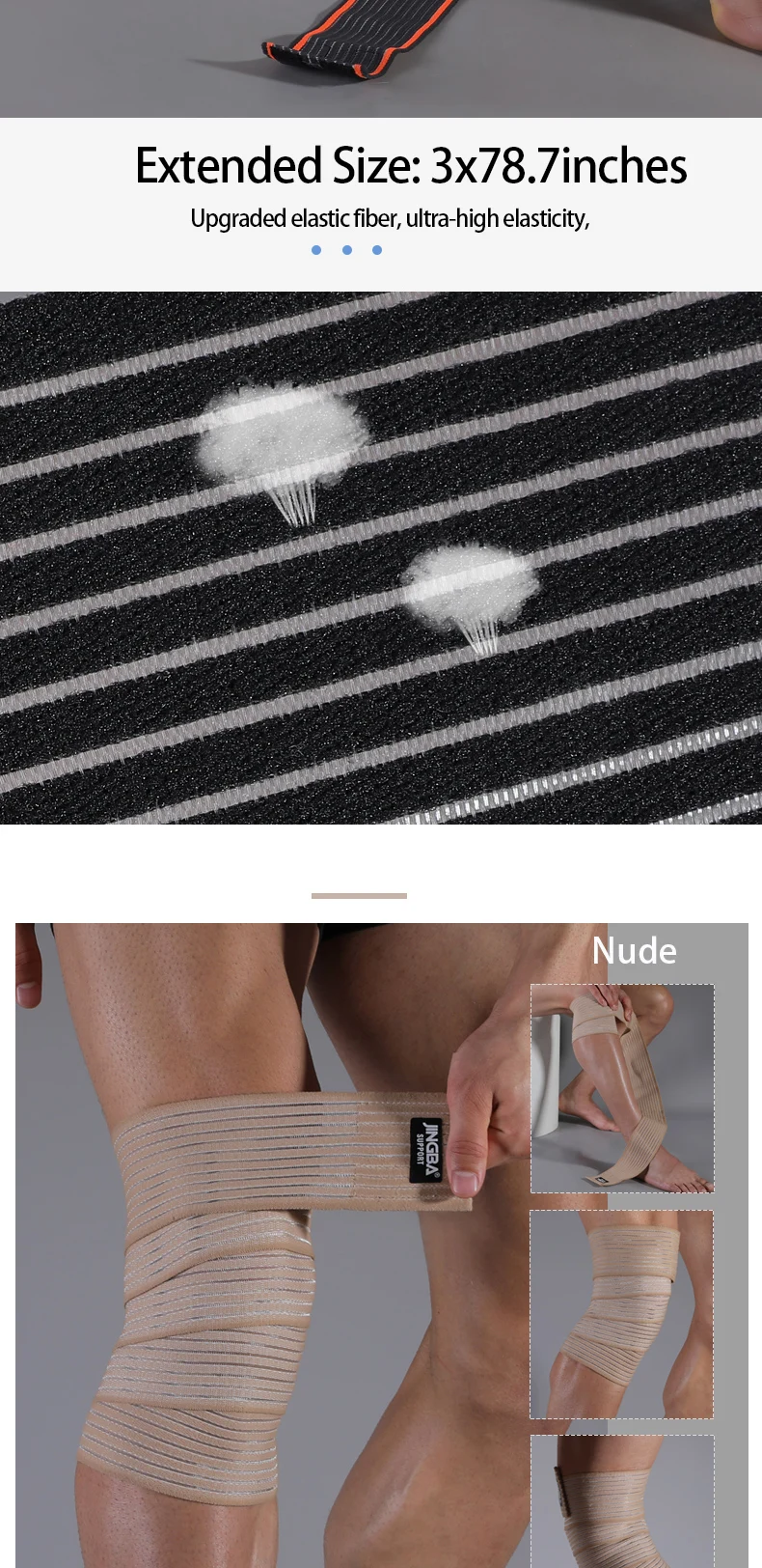 1PCS Hohe Elastische Bandage Knie Unterstützung Pads Leggings Kneepad Anti-verstauchung Medizinische Schutz Getriebe Warme Laufen Outdoor Sport – Detail 8