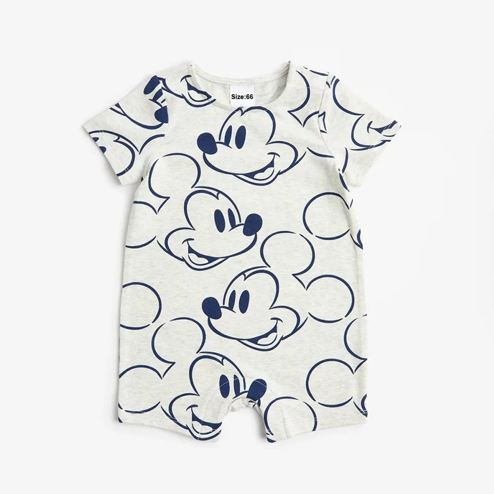 2025 Summer Baby Jumpsuits Cute Simba Mickey Mouse Printed Infant