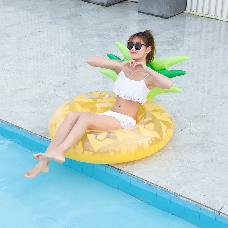 

Big Yellow Inflatable Pineapple Swimming Laps Float Swimming Ring Floating Pool Water Party Toys