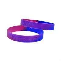 50 Pcs Pink Purple and Blue Subsection Color Pride Silicone Rubber Adult Size 2