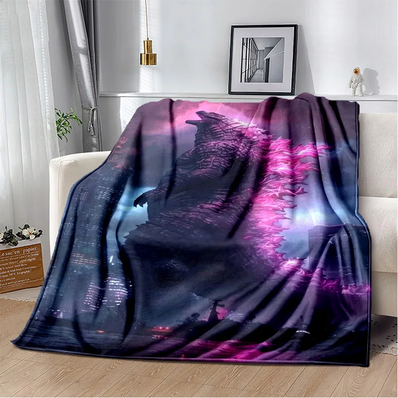 Decorative Monster King G-Godzilla Flannel Printed Blanket Giant Beast MUTO Gift Sofa Throw Blanket Soft and Cozy 5