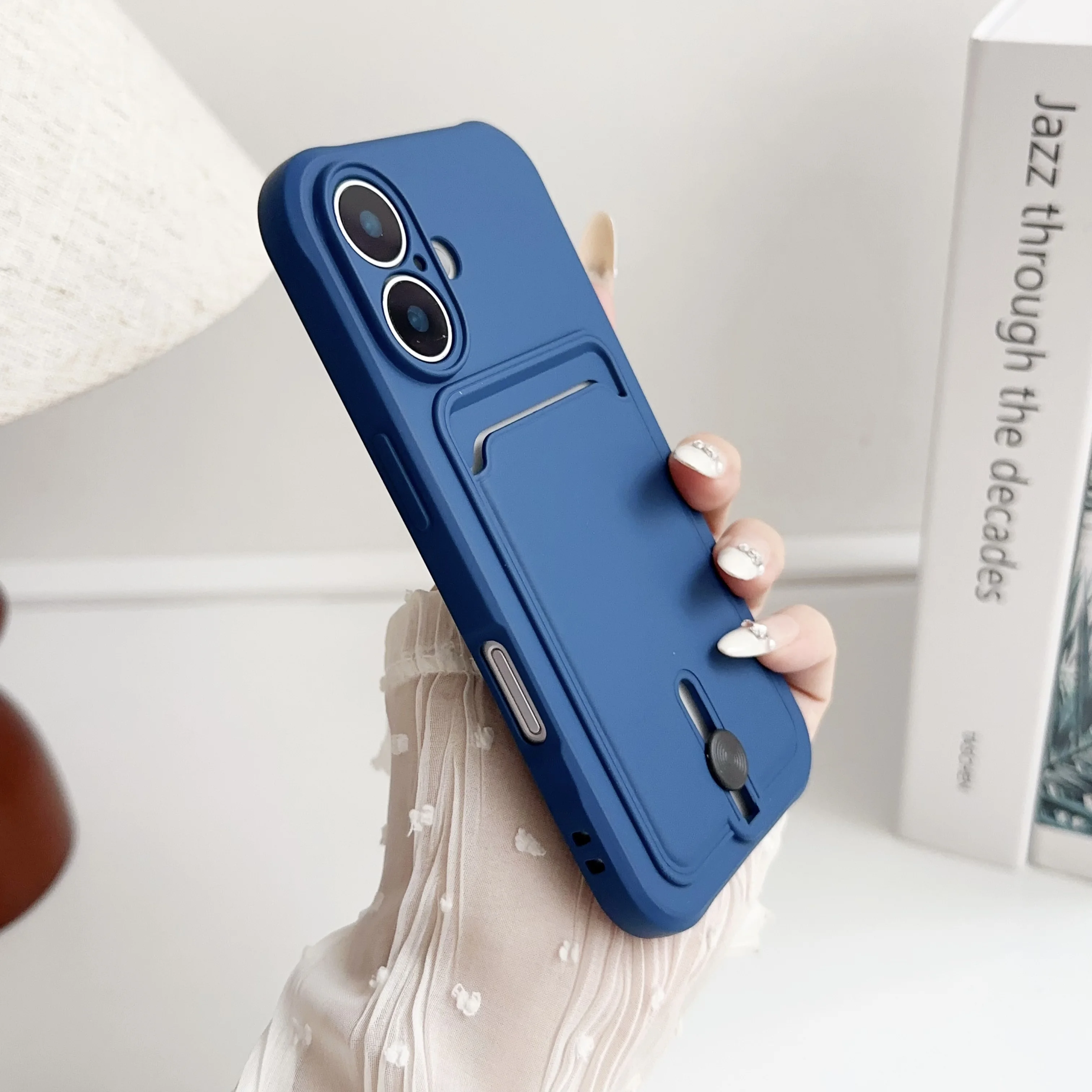 Vibrant Silicone Wallet Phone Case with Card Holder and Shockproof Protection