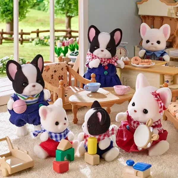 A Set Sylvanian Families Anime Girl Figures Baby Raincoat bull dog kangaroo duck family  Fruit Kawaii   Gift For Kid Toys 3