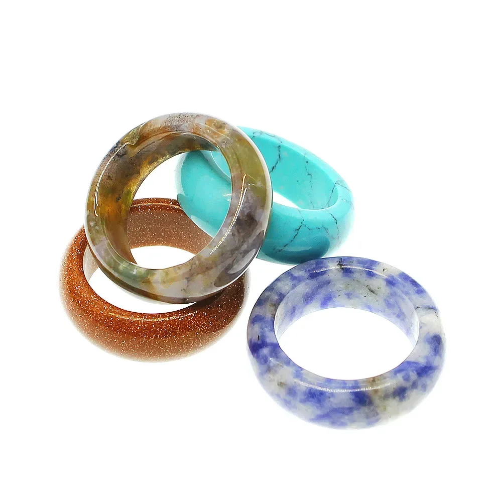 Gemstone Rings Ring Jewelry Agate Two Models 6/8mm Face Width gemstone ring emerald gemstone ring jade ring