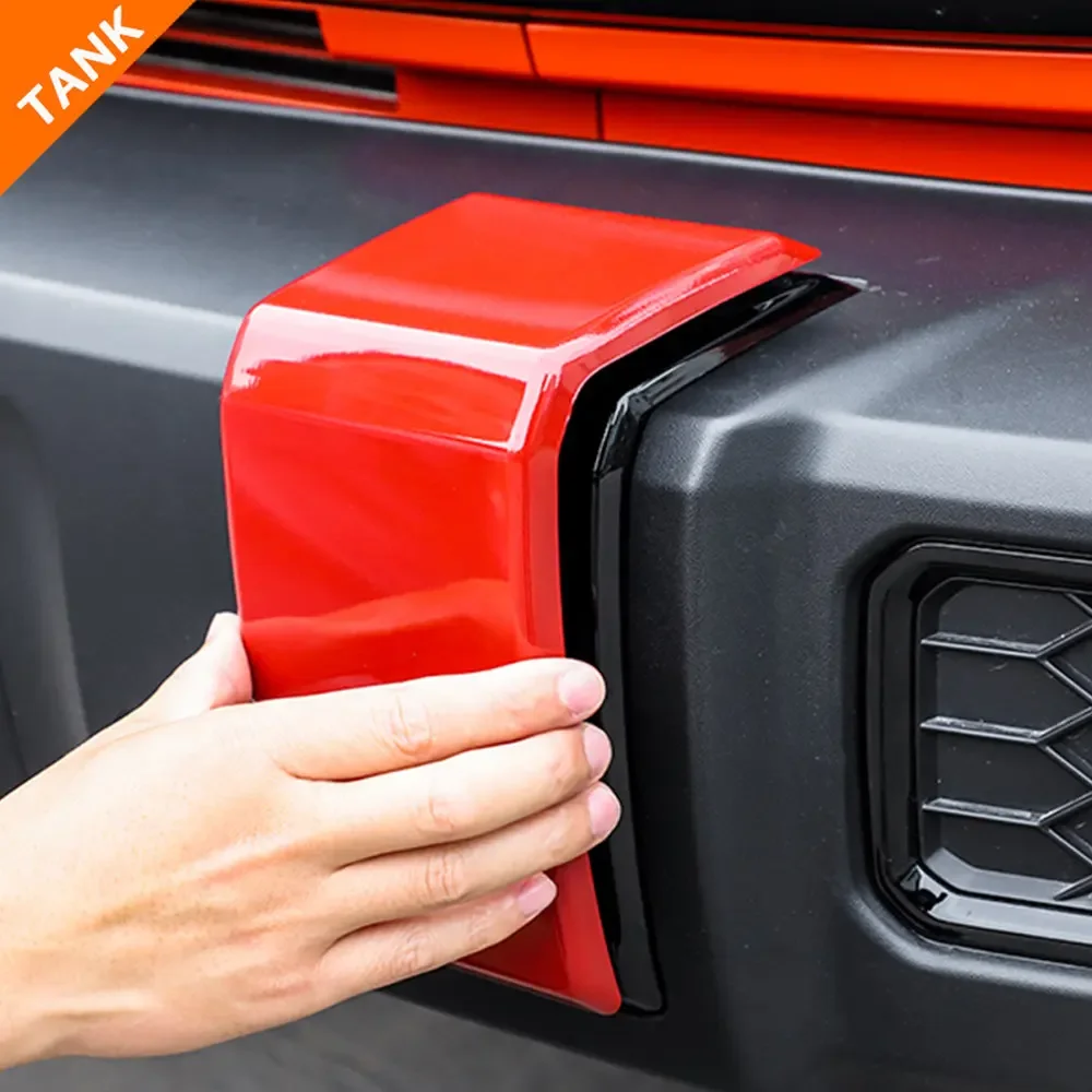 Чехол на передний бампер автомобиля, Противоударная защита, углеродная черная наклейка, рамка для GWM Great Wall WEY Tank 300 2022 2023, аксессуары