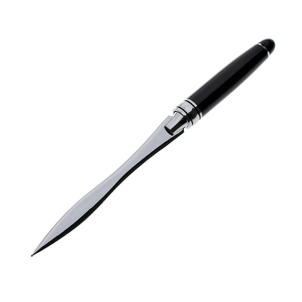 Mail Opener Metal Letter Opener Black Handle Cut Paper Knife Mini Portable Pocket Box Envelope Opener Office Supplies