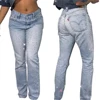 Fashion Rhinestone Sequin Jeans Y2K Pants Womens Gothic Hip Hop Pocket Embroidery Retro Blue Jeans High Waist Wide Leg Trousers 1