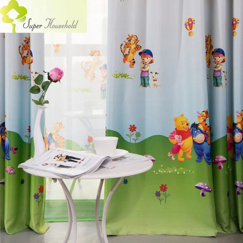 Cartoon Bear Cute Luxury Free Shipping Window Curtain for Kids