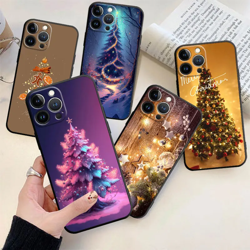 Custodia Per Telefono Per Apple Iphone Xs Max Xr X Xs 7Plus 8Plus 6 6S 5 5S Se Cover Rosa Beautiful Christmas Tree Fundas