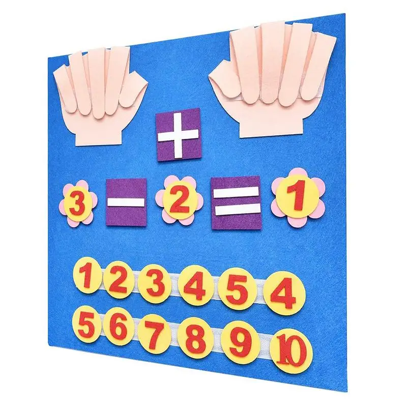 

Felt Board Finger Numbers Counting Toy Teaching Aid Toy For Kids Felt Math Addition And Subtraction Teaching Early Education