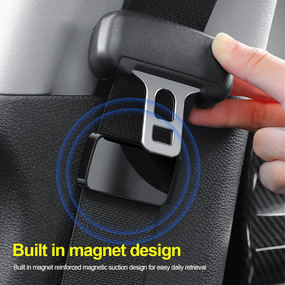 Magnetic Attract Car Seat Belt Holder Stabilizer Fastener for Tesla VW BMW Nissan Hyundai