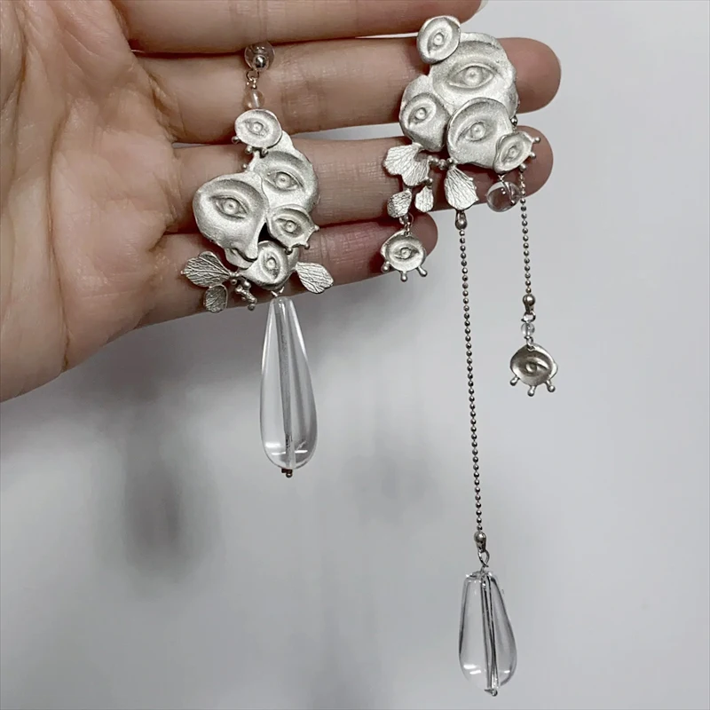 2024 New Abstract Geometric Stud Alloy Gothic Style Women's Jewelry To Girlfriend Birthday Party Valentine's Day Gift