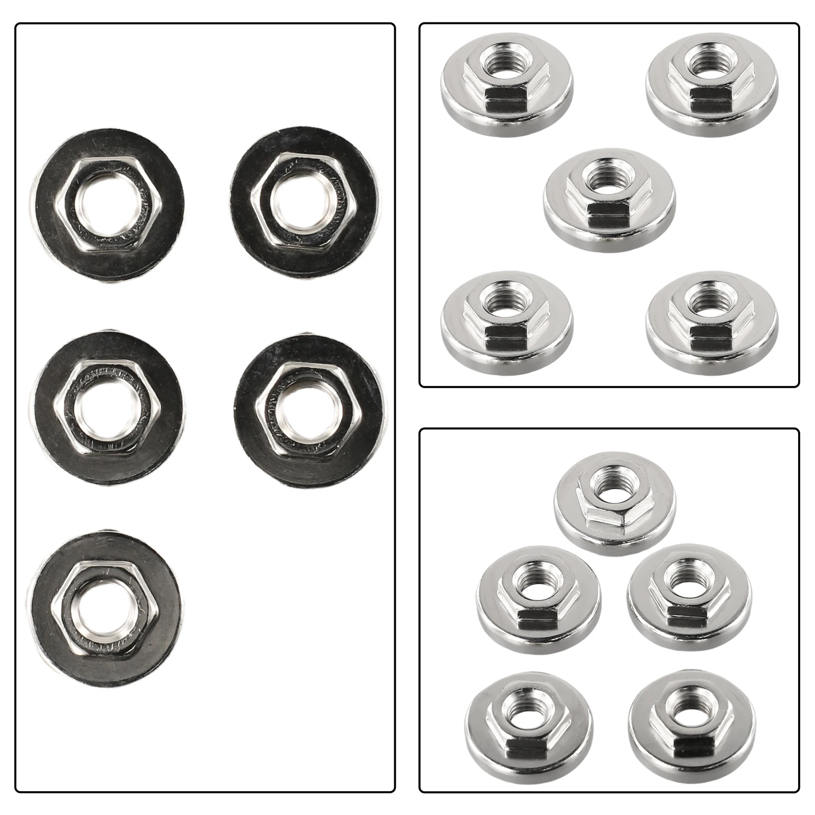

5Pcs M10 Thread Replacement Angle Grinder Flange Nut Set Tools For 100 Type Angle Grinder.Power Tool Steel Lock Nuts