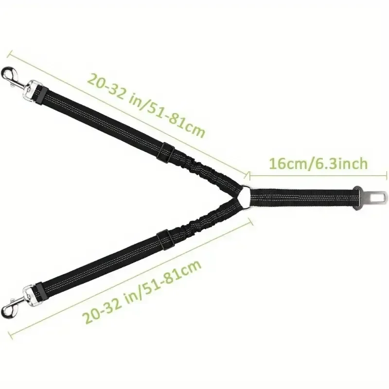 Dog Seat Belt Pet Car Seat Belt Reflective Towing Rope One Tow Two Dog Ropes Large Dog Explosion-proof Punching