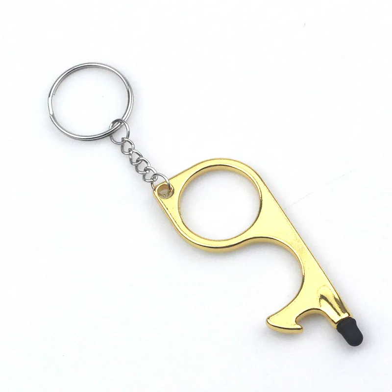 Multifunctional Hand Tool Edc metal Keychain Door Opener No Touch